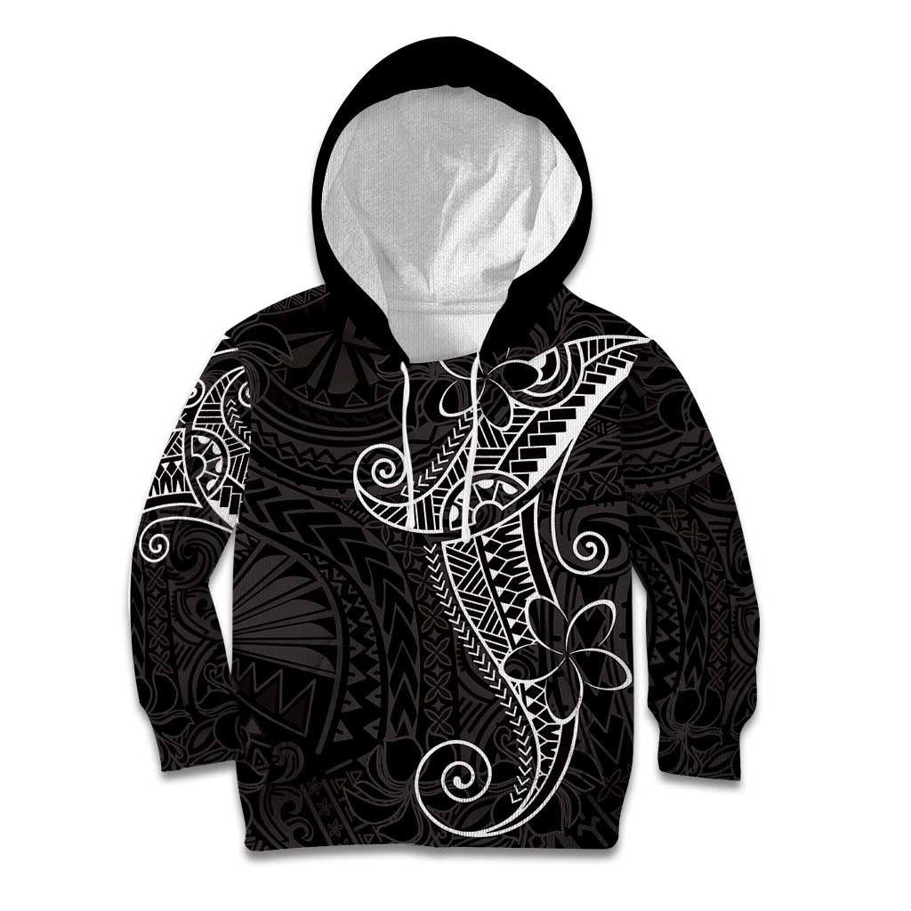 Black White Polynesian Tribal Kid Hoodie LT9 Hoodie White - Polynesian Pride