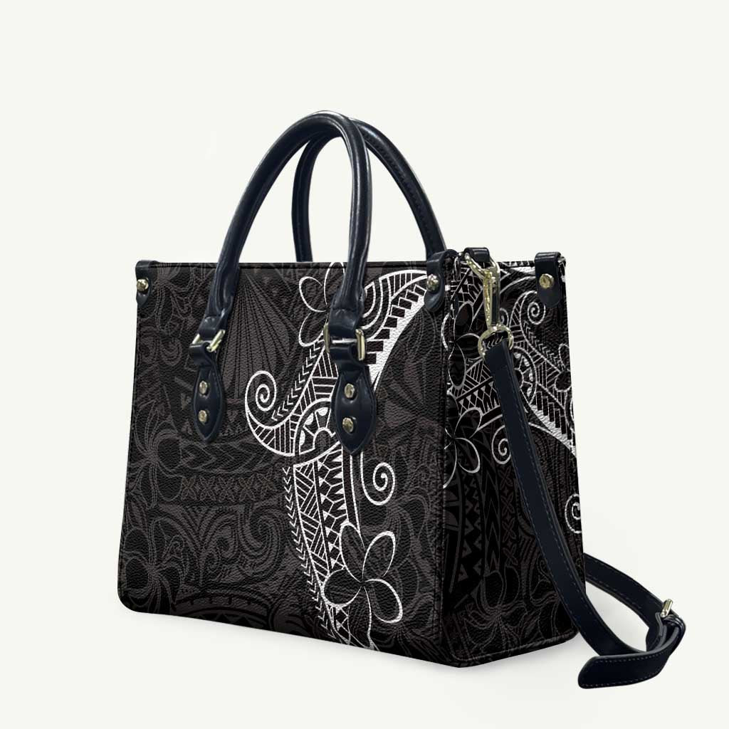 Black White Polynesian Tribal Leather Bag LT9 White - Polynesian Pride