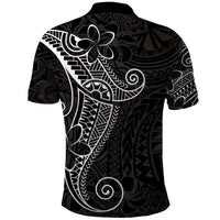 Black White Polynesian Tribal Polo Shirt - Polynesian Pride