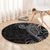 Black White Polynesian Tribal Round Carpet - Polynesian Pride