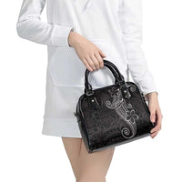 Black White Polynesian Tribal Shoulder Handbag - Polynesian Pride