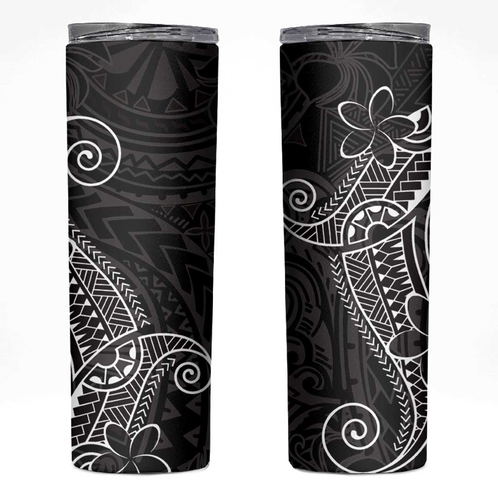 Black White Polynesian Tribal Skinny Tumbler LT9 White - Polynesian Pride