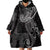 Black White Polynesian Tribal Wearable Blanket Hoodie - Polynesian Pride