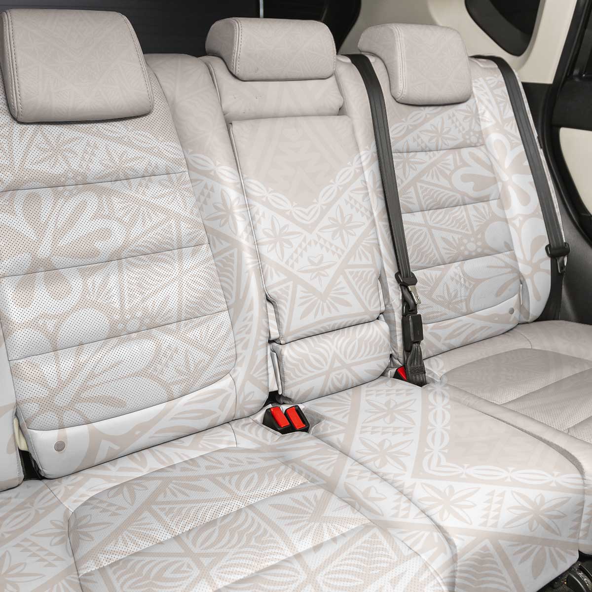 Lotu Tamaiti Tongan Polynesian Art Pattern Back Car Seat Cover Traditional Tribal Motifs - Polynesian Pride