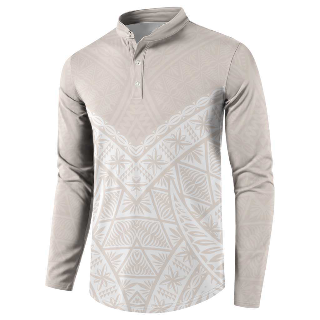 Lotu Tamaiti Tongan Polynesian Art Pattern Button Sweatshirt Traditional Tribal Motifs - Polynesian Pride