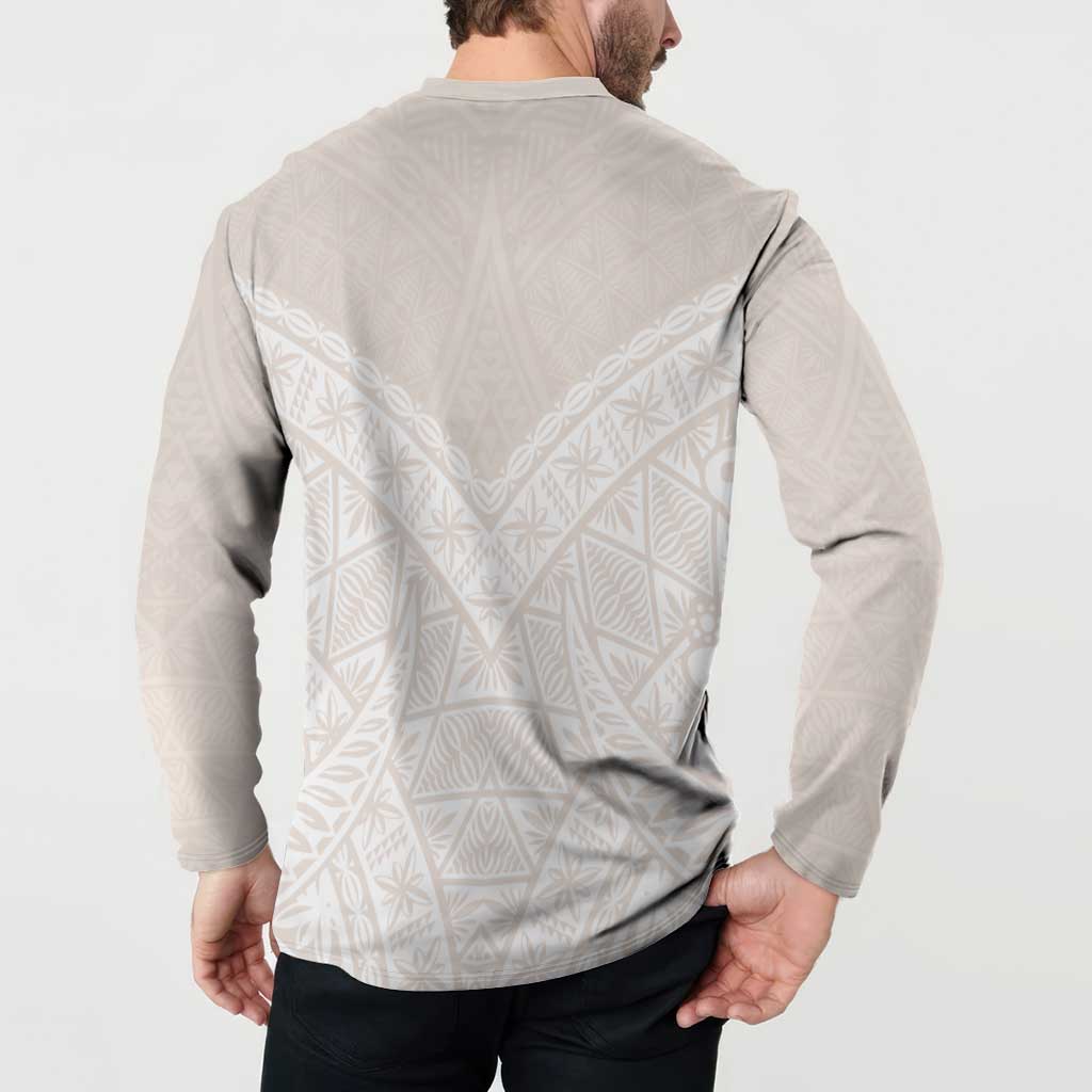 Lotu Tamaiti Tongan Polynesian Art Pattern Button Sweatshirt Traditional Tribal Motifs - Polynesian Pride