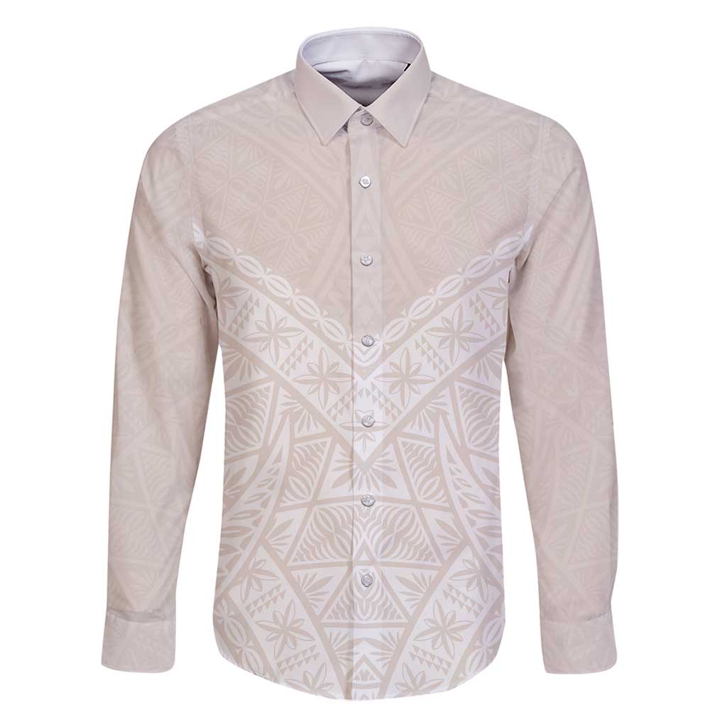 Lotu Tamaiti Tongan Polynesian Art Pattern Family Matching Long Sleeve Bodycon Dress and Hawaiian Shirt Traditional Tribal Motifs LT9 Dad's Shirt - Long Sleeve White - Polynesian Pride