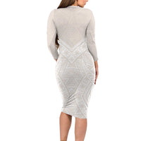 Lotu Tamaiti Tongan Polynesian Art Pattern Family Matching Long Sleeve Bodycon Dress and Hawaiian Shirt Traditional Tribal Motifs LT9 - Polynesian Pride