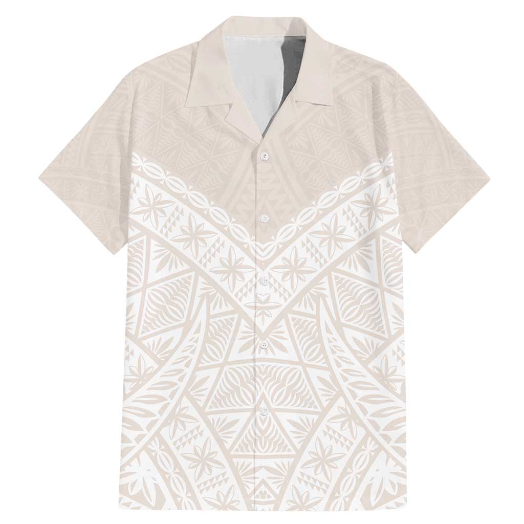 Lotu Tamaiti Tongan Polynesian Art Pattern Family Matching Mermaid Dress and Hawaiian Shirt Traditional Tribal Motifs LT9 Dad's Shirt - Short Sleeve White - Polynesian Pride