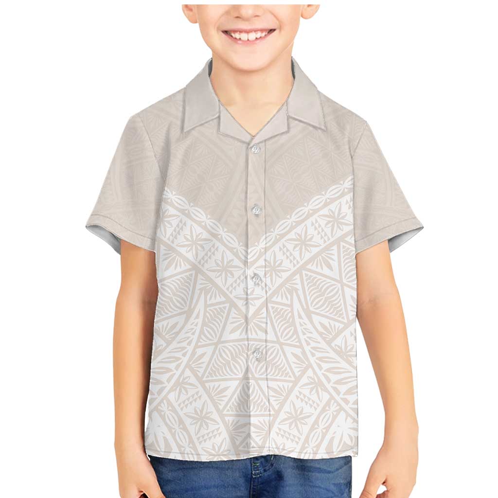 Lotu Tamaiti Tongan Polynesian Art Pattern Family Matching Mermaid Dress and Hawaiian Shirt Traditional Tribal Motifs LT9 Son's Shirt White - Polynesian Pride