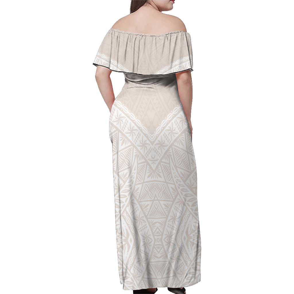 Lotu Tamaiti Tongan Polynesian Art Pattern Family Matching Off Shoulder Maxi Dress and Hawaiian Shirt Traditional Tribal Motifs LT9 - Polynesian Pride