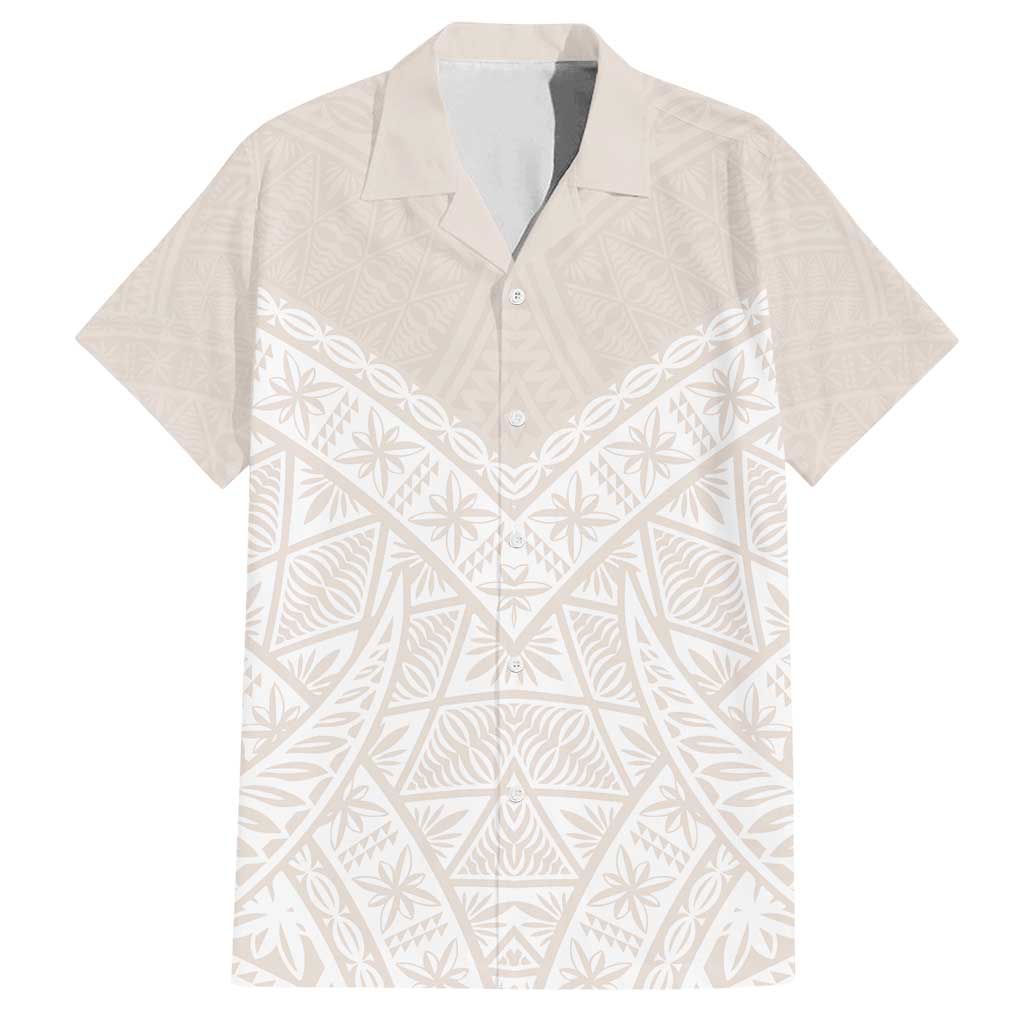 Lotu Tamaiti Tongan Polynesian Art Pattern Family Matching Summer Maxi Dress and Hawaiian Shirt Traditional Tribal Motifs LT9 Dad's Shirt - Short Sleeve White - Polynesian Pride