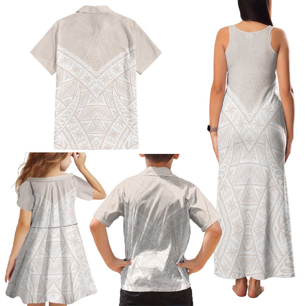 Lotu Tamaiti Tongan Polynesian Art Pattern Family Matching Tank Maxi Dress and Hawaiian Shirt Traditional Tribal Motifs LT9 - Polynesian Pride