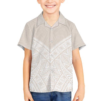 Lotu Tamaiti Tongan Polynesian Art Pattern Family Matching Tank Maxi Dress and Hawaiian Shirt Traditional Tribal Motifs LT9 Son's Shirt White - Polynesian Pride