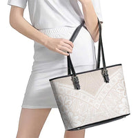 Lotu Tamaiti Tongan Polynesian Art Pattern Leather Tote Bag Traditional Tribal Motifs - Polynesian Pride