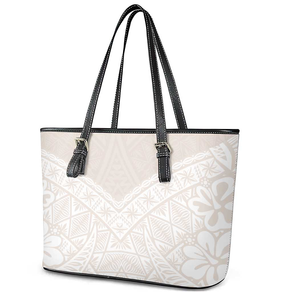 Lotu Tamaiti Tongan Polynesian Art Pattern Leather Tote Bag Traditional Tribal Motifs - Polynesian Pride