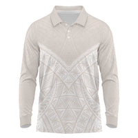 Lotu Tamaiti Tongan Polynesian Art Pattern Long Sleeve Polo Shirt Traditional Tribal Motifs - Polynesian Pride
