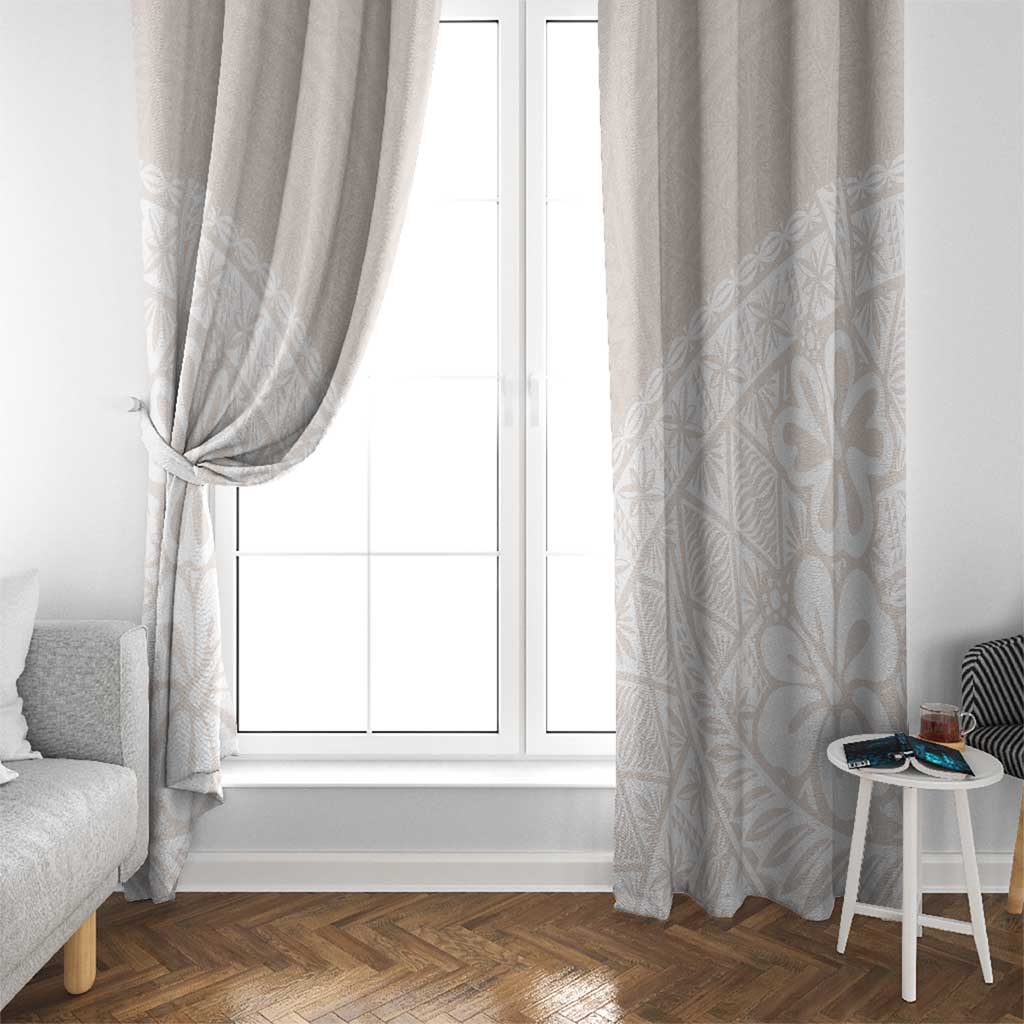 Lotu Tamaiti Tongan Polynesian Art Pattern Window Curtain Traditional Tribal Motifs - Polynesian Pride