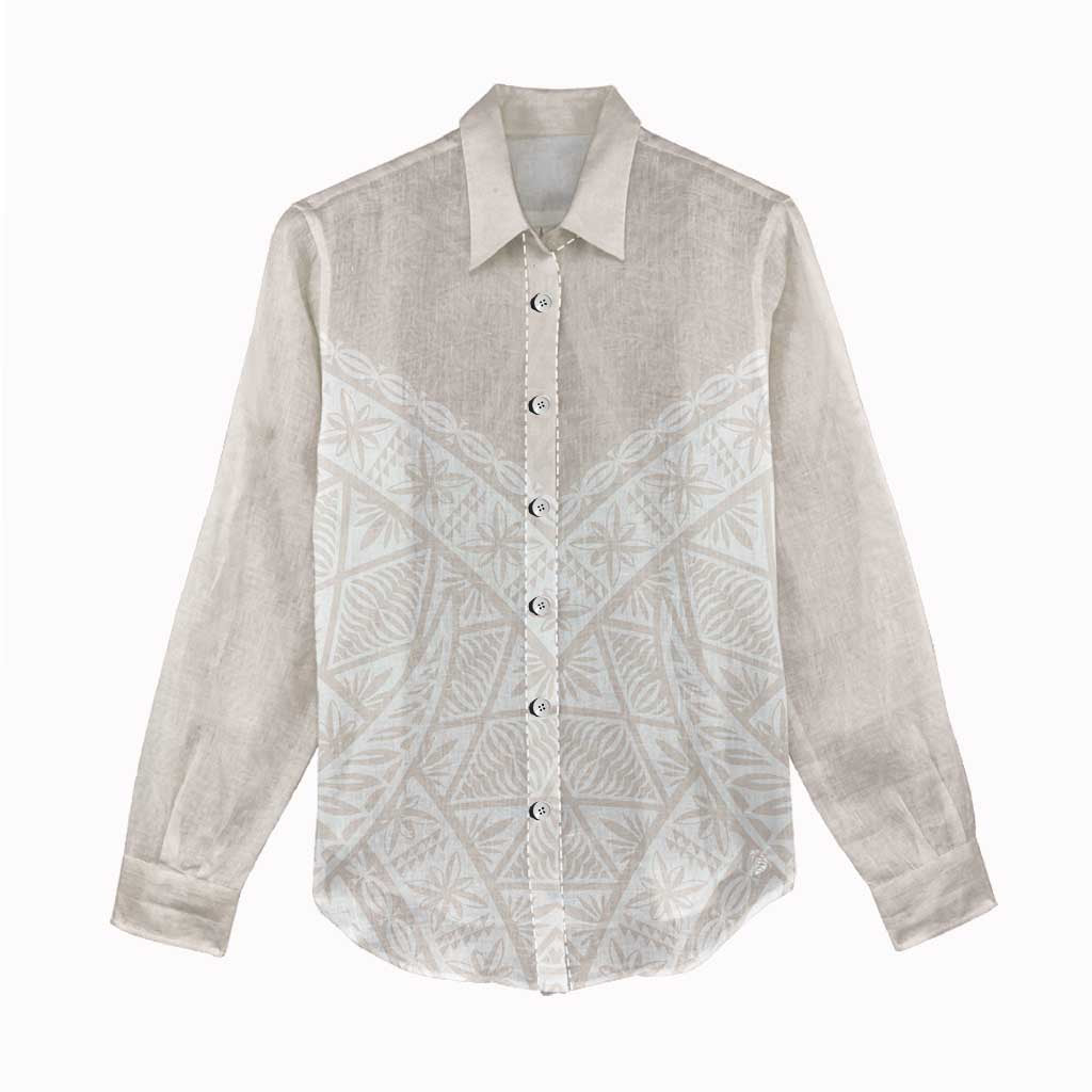 Lotu Tamaiti Tongan Polynesian Art Pattern Women Casual Shirt Traditional Tribal Motifs LT9 - Polynesian Pride
