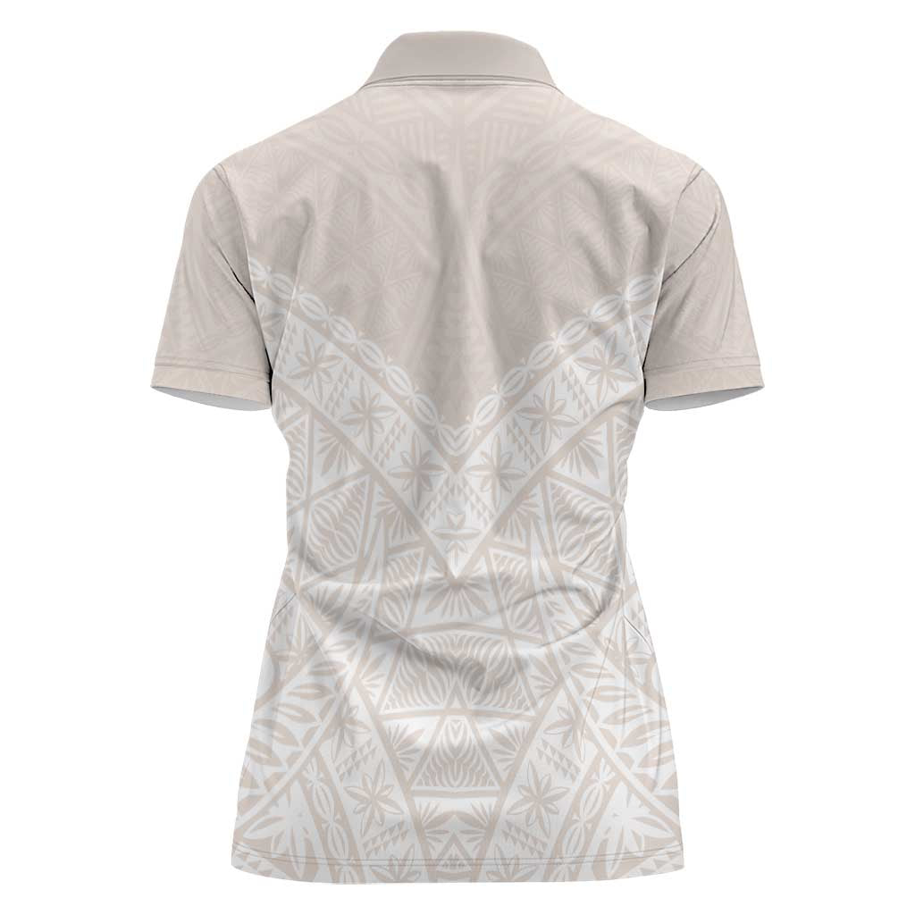 Lotu Tamaiti Tongan Polynesian Art Pattern Women Polo Shirt Traditional Tribal Motifs LT9 - Polynesian Pride