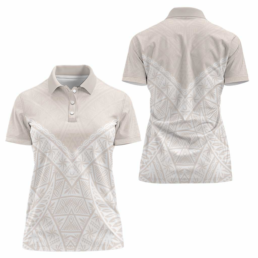 Lotu Tamaiti Tongan Polynesian Art Pattern Women Polo Shirt Traditional Tribal Motifs LT9 - Polynesian Pride