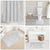 Lotu Tamaiti White Tongan Ngatu Bathroom Set Polynesian Tribal Fonulei Pattern - Polynesian Pride