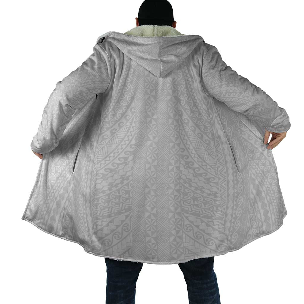 Lotu Tamaiti White Tongan Ngatu Cloak Polynesian Tribal Fonulei Pattern - Polynesian Pride