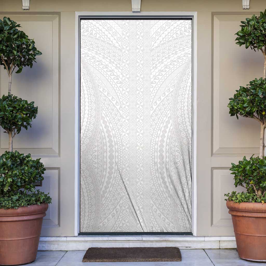Lotu Tamaiti White Tongan Ngatu Door Cover Polynesian Tribal Fonulei Pattern - Polynesian Pride