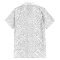 Lotu Tamaiti White Tongan Ngatu Family Matching Long Sleeve Bodycon Dress and Hawaiian Shirt Polynesian Tribal Fonulei Pattern LT9 - Polynesian Pride