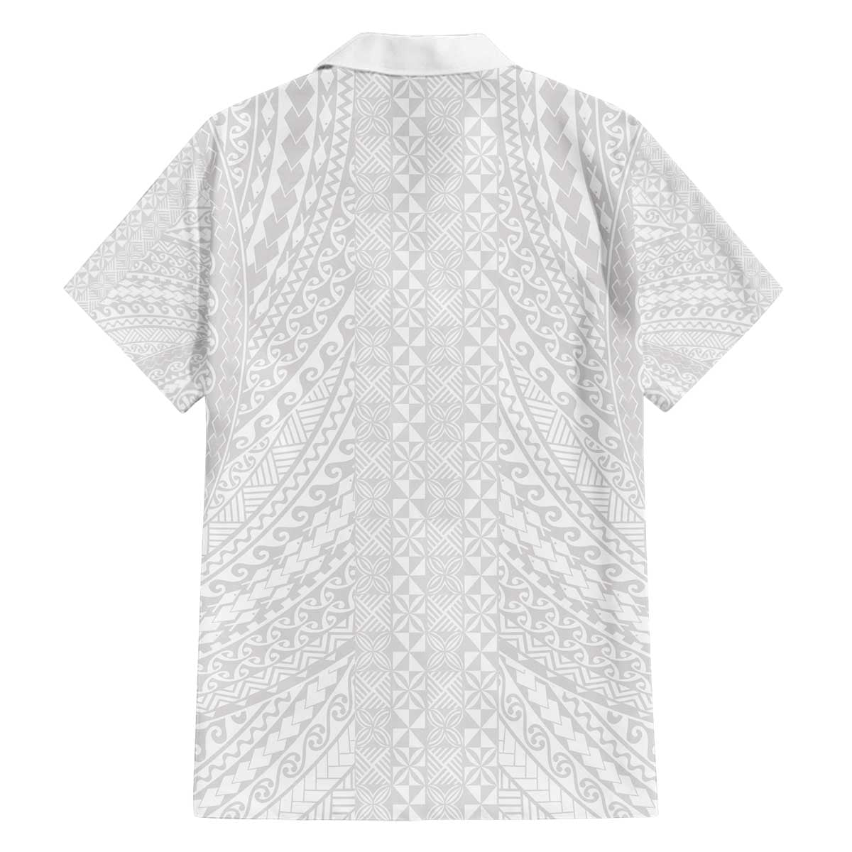 Lotu Tamaiti White Tongan Ngatu Family Matching Off The Shoulder Long Sleeve Dress and Hawaiian Shirt Polynesian Tribal Fonulei Pattern - Polynesian Pride