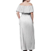 Lotu Tamaiti White Tongan Ngatu Family Matching Off Shoulder Maxi Dress and Hawaiian Shirt Polynesian Tribal Fonulei Pattern LT9 - Polynesian Pride