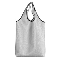 Lotu Tamaiti White Tongan Ngatu Grocery Bag Polynesian Tribal Fonulei Pattern - Polynesian Pride