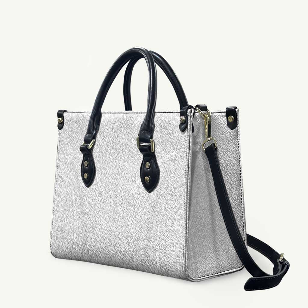 Lotu Tamaiti White Tongan Ngatu Leather Bag Polynesian Tribal Fonulei Pattern - Polynesian Pride