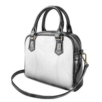 Lotu Tamaiti White Tongan Ngatu Shoulder Handbag Polynesian Tribal Fonulei Pattern - Polynesian Pride