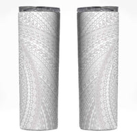 Lotu Tamaiti White Tongan Ngatu Skinny Tumbler Polynesian Tribal Fonulei Pattern LT9 White - Polynesian Pride
