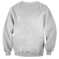 Lotu Tamaiti White Tongan Ngatu Sweatshirt Polynesian Tribal Fonulei Pattern - Polynesian Pride