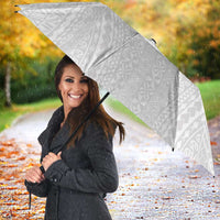 Lotu Tamaiti White Tongan Ngatu Umbrella Polynesian Tribal Fonulei Pattern - Polynesian Pride