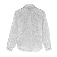 Lotu Tamaiti White Tongan Ngatu Women Casual Shirt Polynesian Tribal Fonulei Pattern LT9 - Polynesian Pride
