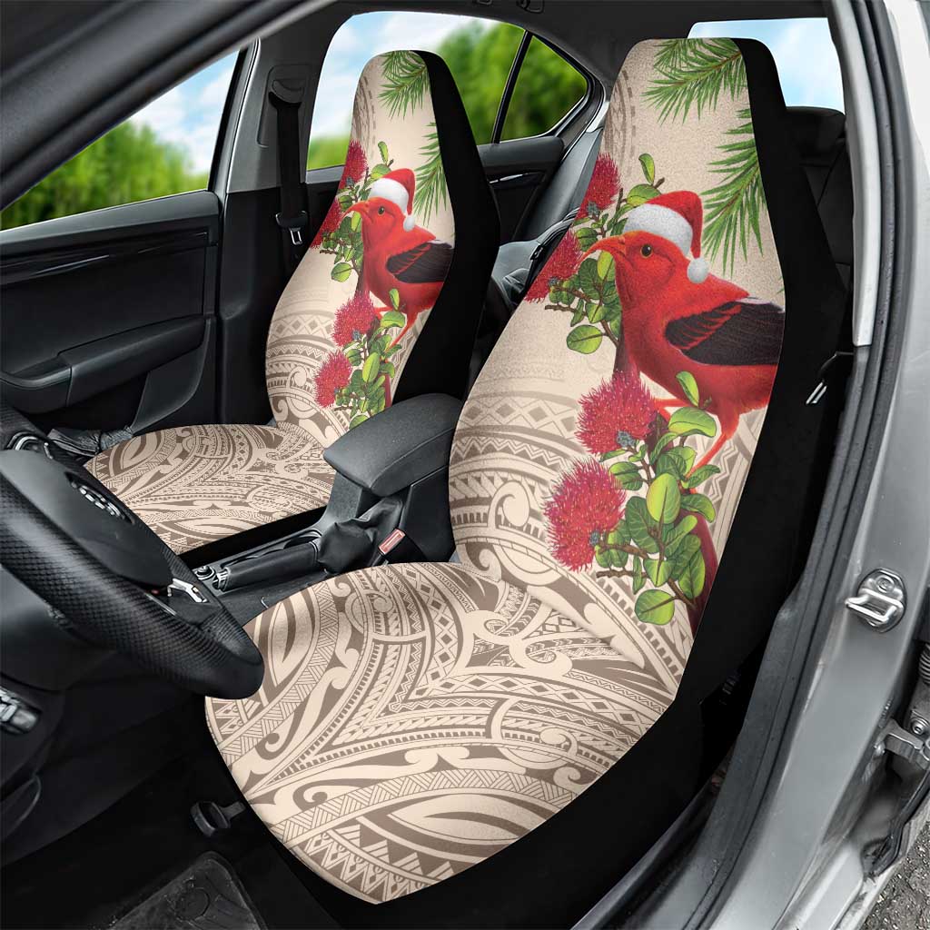 Christmas Hawaii with I'iwi Bird Car Seat Cover Aloha Mele Kalikimaka - Beige Art