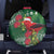 Christmas Hawaii with I'iwi Bird Spare Tire Cover Aloha Mele Kalikimaka - Green Art