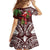 Christmas Hawaii with I'iwi Bird Family Matching Off The Shoulder Long Sleeve Dress and Hawaiian Shirt Aloha Mele Kalikimaka - Oxblood Art