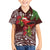 Christmas Hawaii with I'iwi Bird Family Matching Off The Shoulder Long Sleeve Dress and Hawaiian Shirt Aloha Mele Kalikimaka - Oxblood Art