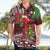 Christmas Hawaii with I'iwi Bird Hawaiian Shirt Aloha Mele Kalikimaka - Oxblood Art