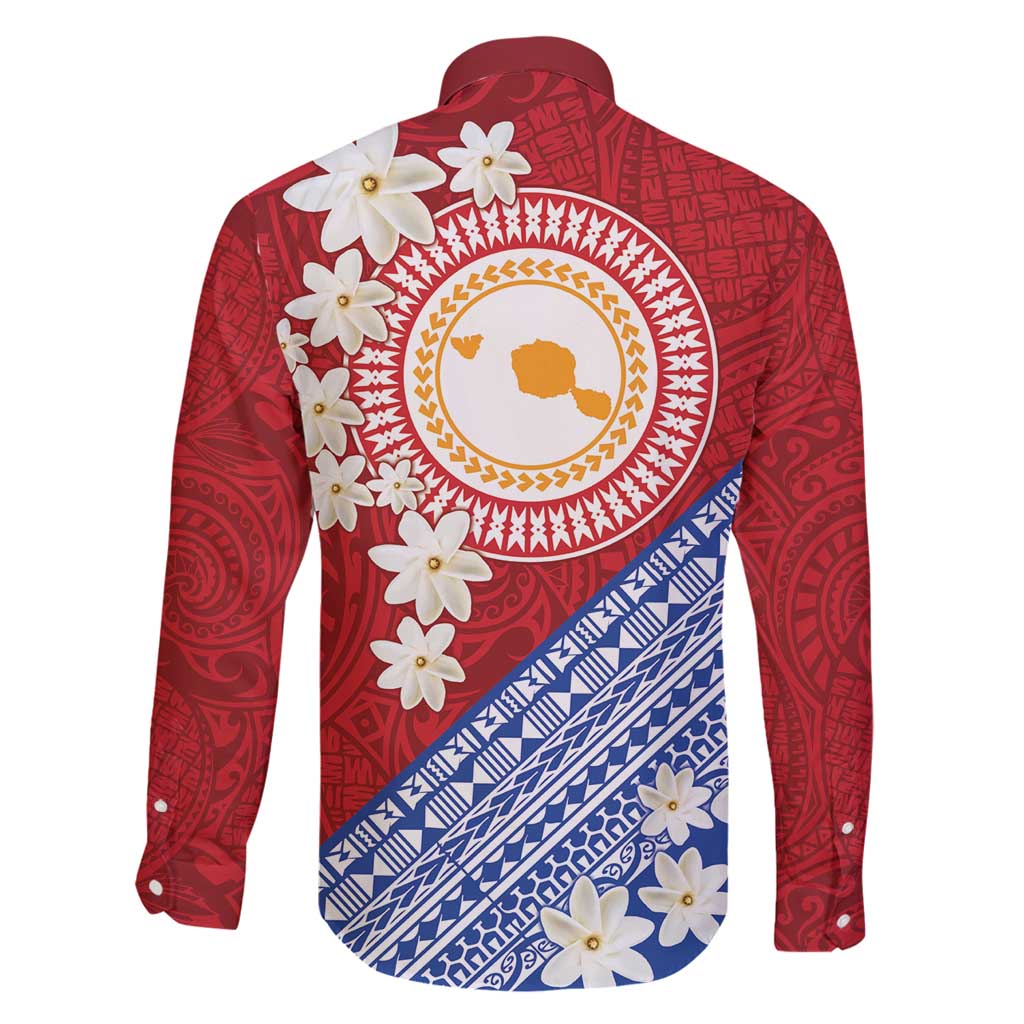 French Polynesia Family Matching Tank Maxi Dress and Hawaiian Shirt Tahitian Tiare Flowers Tribal LT9 - Polynesian Pride