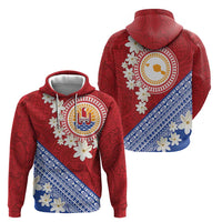 French Polynesia Hoodie Tahitian Tiare Flowers Tribal