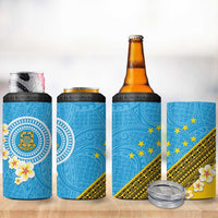 Tuvalu Plumeria Flowers 4 in 1 Can Cooler Tumbler Polynesian Tribal Pattern LT9 - Polynesian Pride