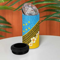 Tuvalu Plumeria Flowers 4 in 1 Can Cooler Tumbler Polynesian Tribal Pattern LT9 - Polynesian Pride