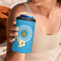 Tuvalu Plumeria Flowers 4 in 1 Can Cooler Tumbler Polynesian Tribal Pattern LT9 - Polynesian Pride