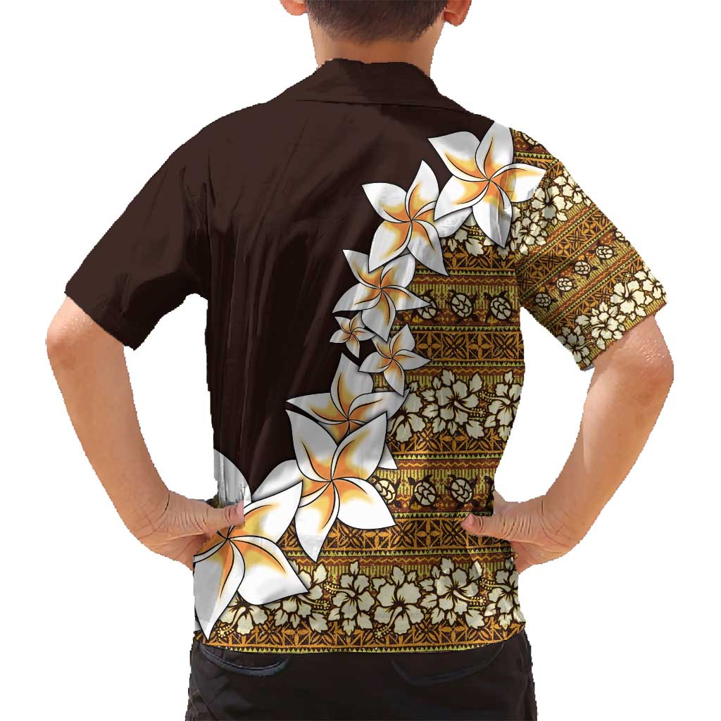 Vintage Hibiscus Turtle Pattern Family Matching Off Shoulder Maxi Dress and Hawaiian Shirt with Plumeria Half Style