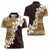 Vintage Hibiscus Turtle Pattern Women Polo Shirt with Plumeria Half Style